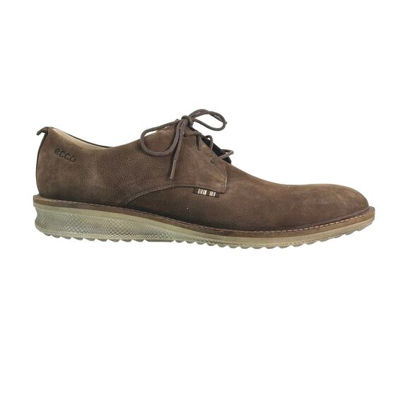 ECCO Hybrid Plain Toe brown‎ suede Oxford NEW Derby